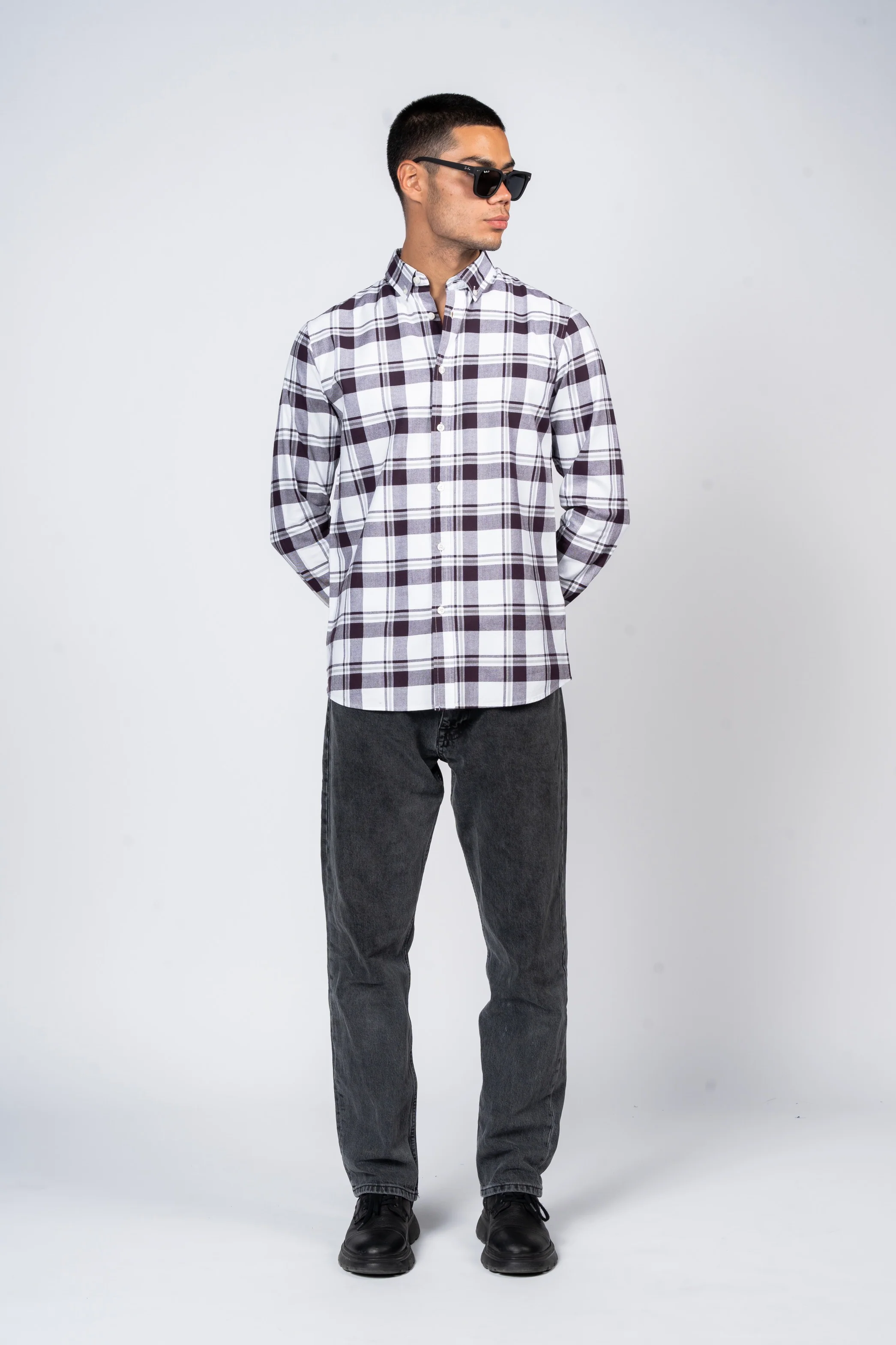 قميص كاروهات بقبة بأزرار من SHIRTSPRO - لون أرجواني - Image 3