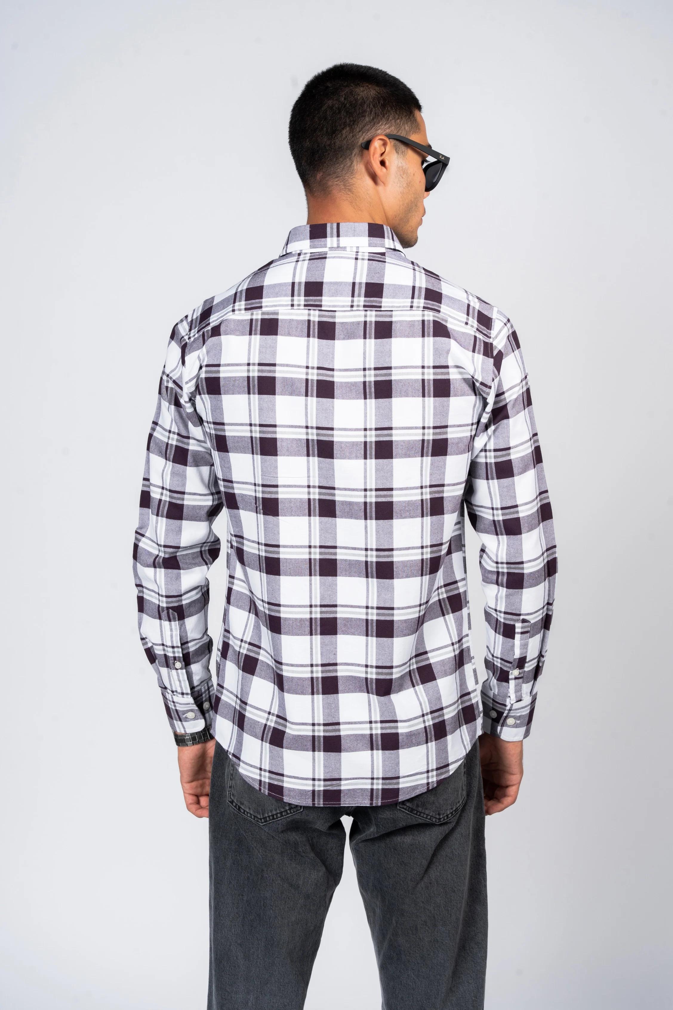 قميص كاروهات بقبة بأزرار من SHIRTSPRO - لون أرجواني - Image 4