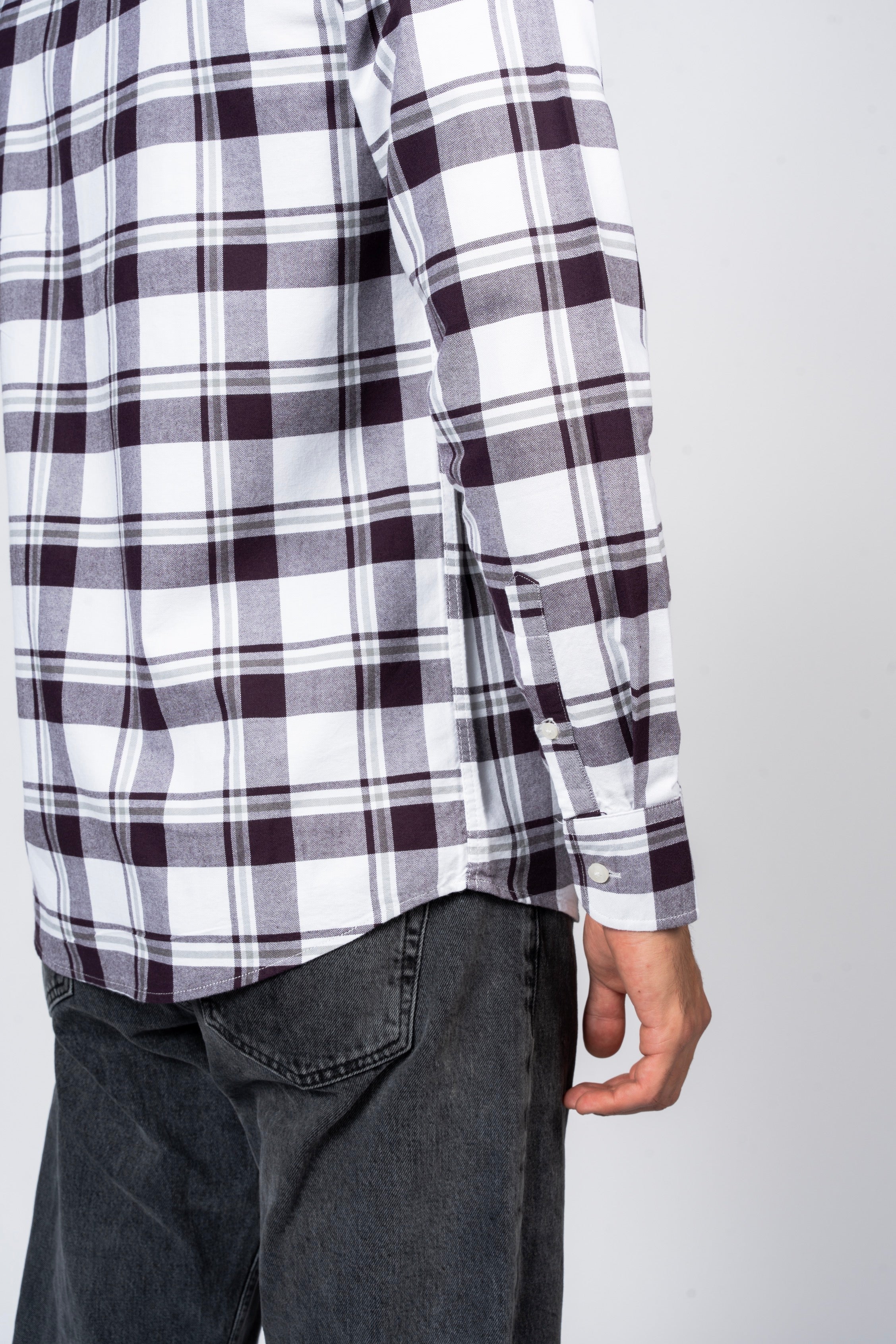 قميص كاروهات بقبة بأزرار من SHIRTSPRO - لون أرجواني - Image 5