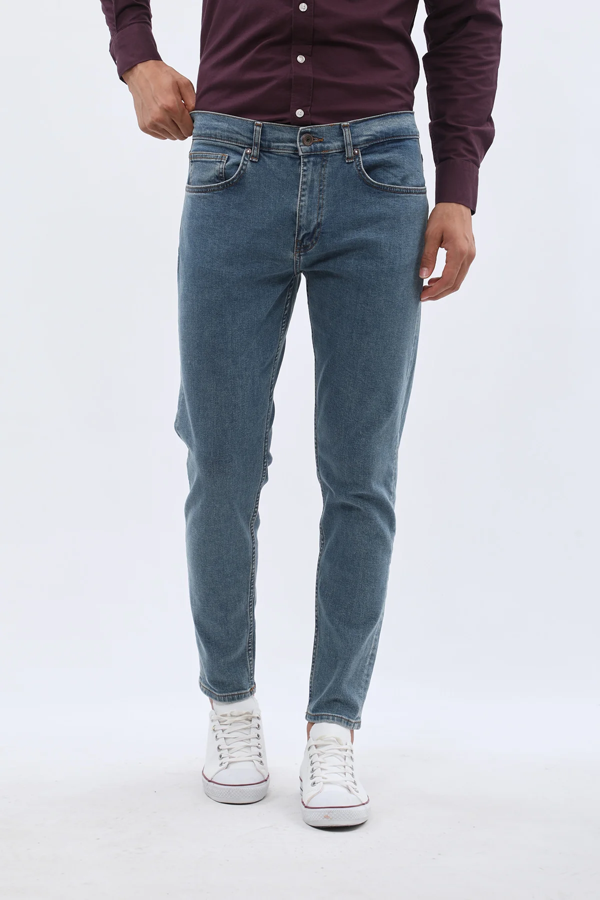 جينز Boyfriend Slim Fit من JEANSPRO - لون أزرق باهت - Image 3