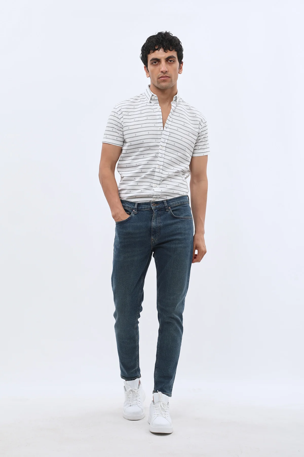 جينز Boyfriend Slim Fit من JEANSPRO - لون كحلي عتيق - Image 2