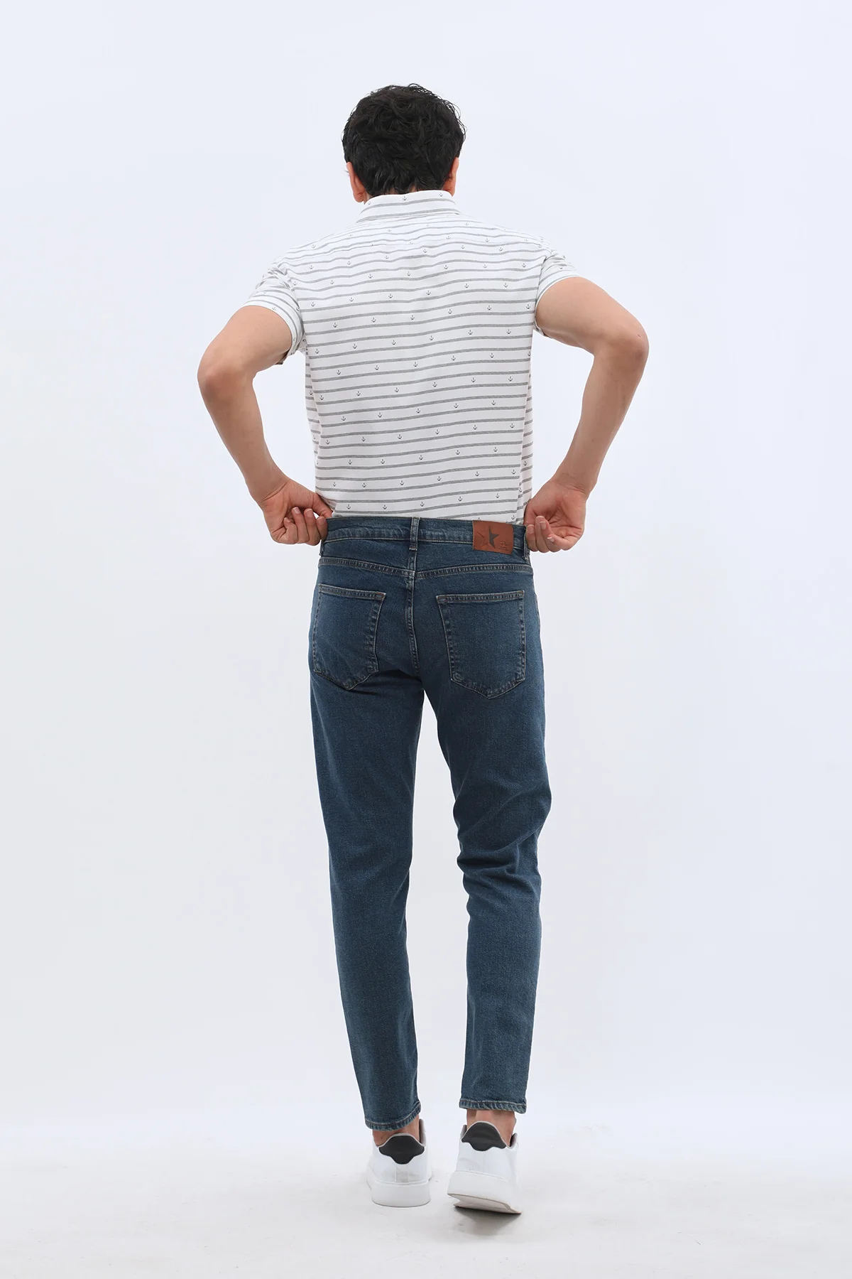 جينز Boyfriend Slim Fit من JEANSPRO - لون كحلي عتيق - Image 8