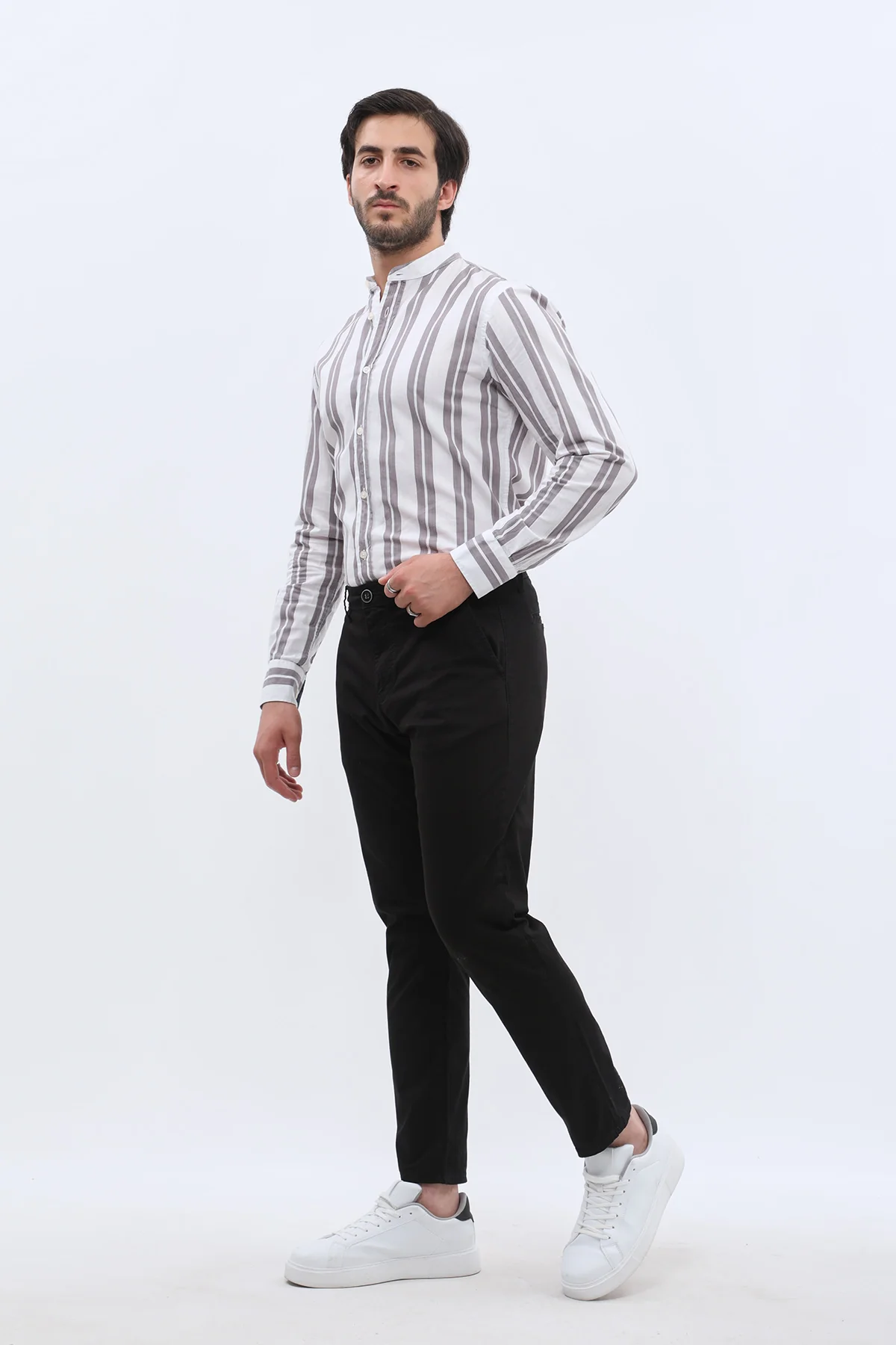 بنطلون كتان Slim Fit من JEANSPRO - لون أسود - Image 3