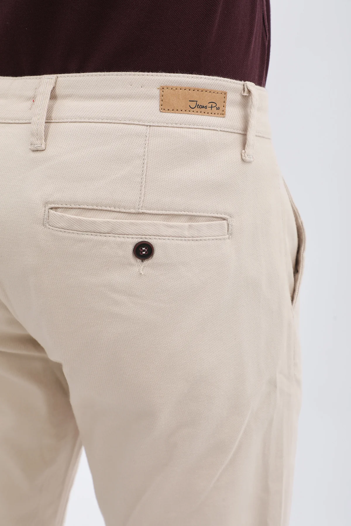 بنطلون كتان Slim Fit من JEANSPRO - لون كريمي - Image 4