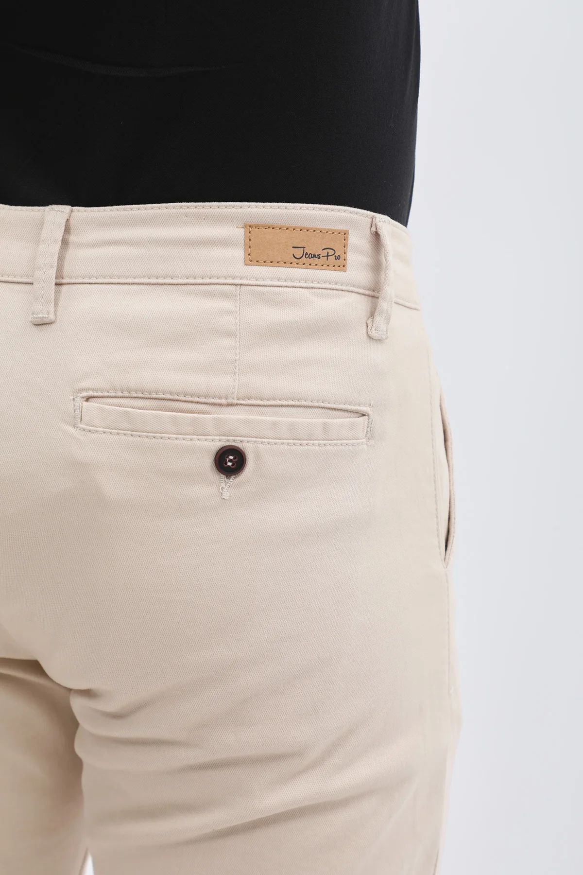 بنطلون كتان Slim Fit من JEANSPRO - لون كريمي - Image 4