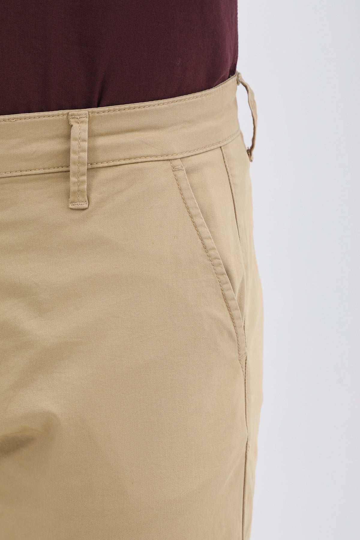 بنطلون كتان Slim Fit من JEANSPRO - لون خردلي - Image 3