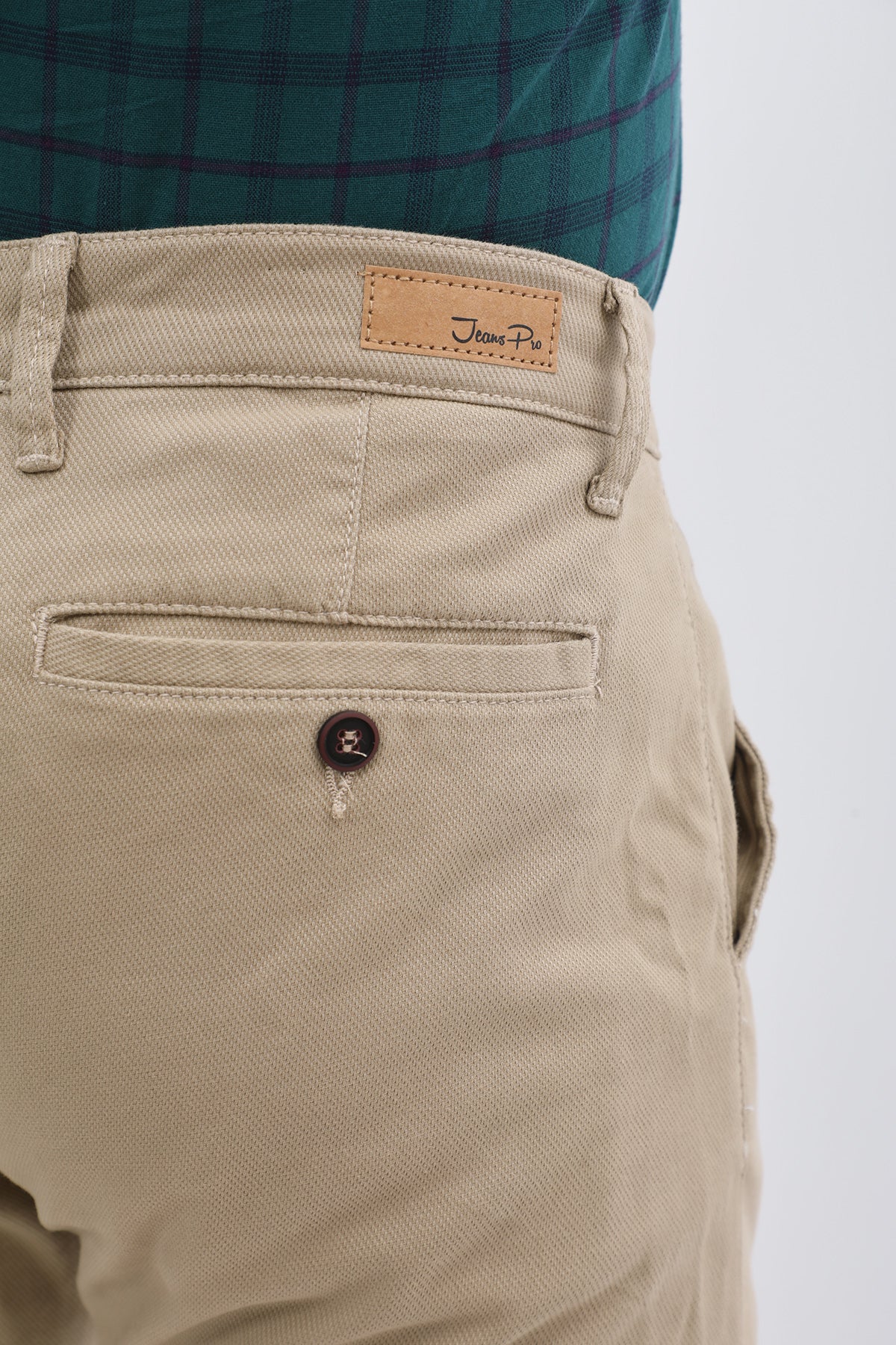 بنطلون كتان Slim Fit من JEANSPRO - لون خردلي - Image 3