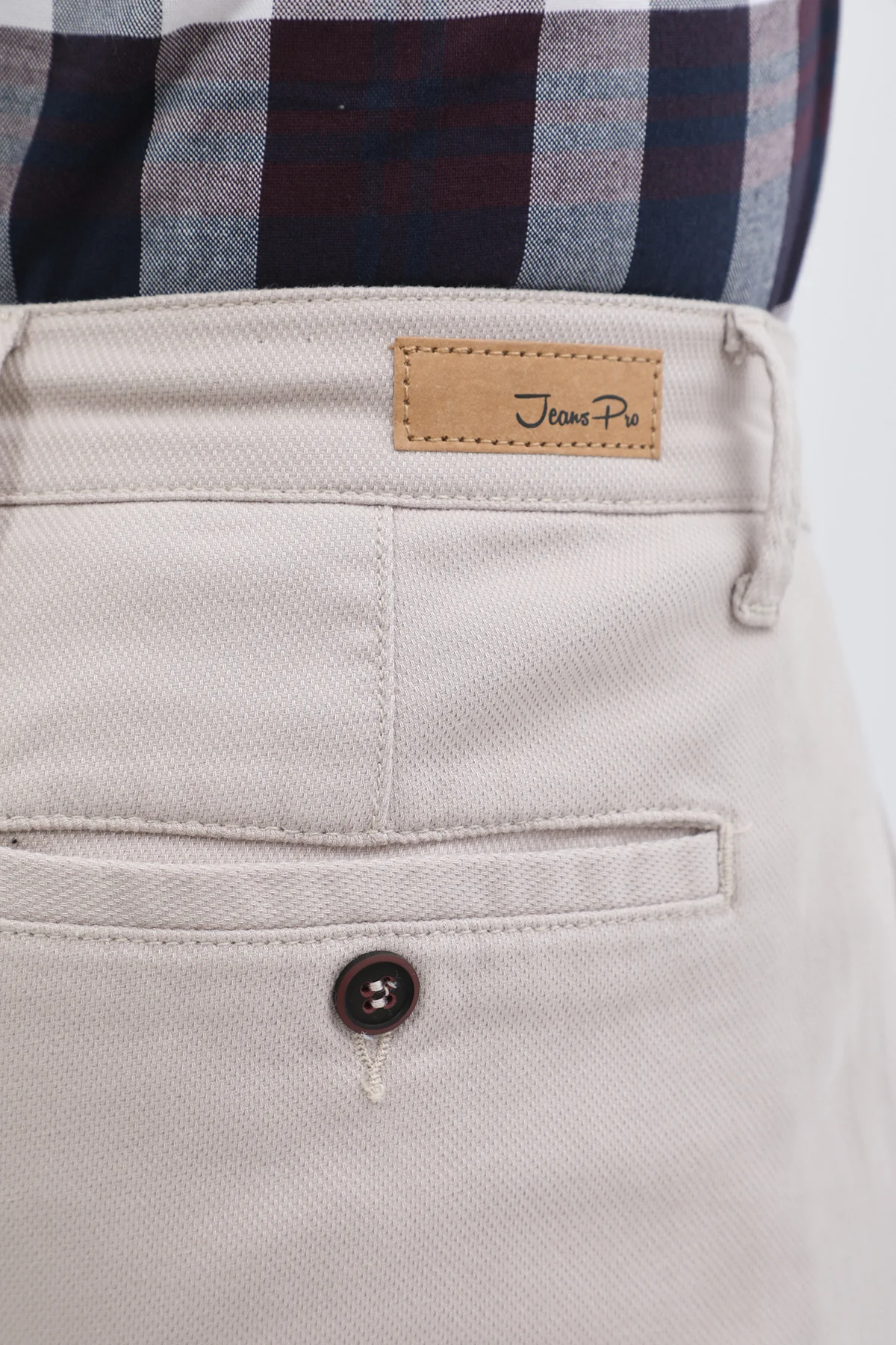 بنطلون كتان Slim Fit من JEANSPRO - لون حجري - Image 4