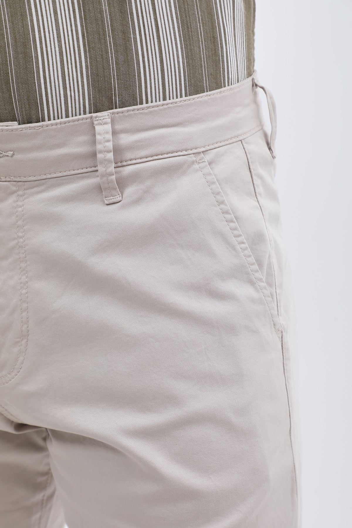 بنطلون كتان Slim Fit من JEANSPRO - لون حجري - Image 3