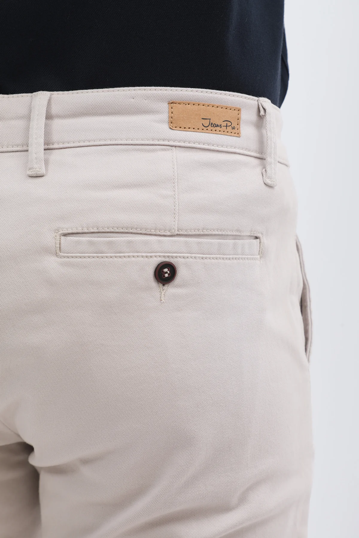 بنطلون كتان Slim Fit من JEANSPRO - لون حجري - Image 3