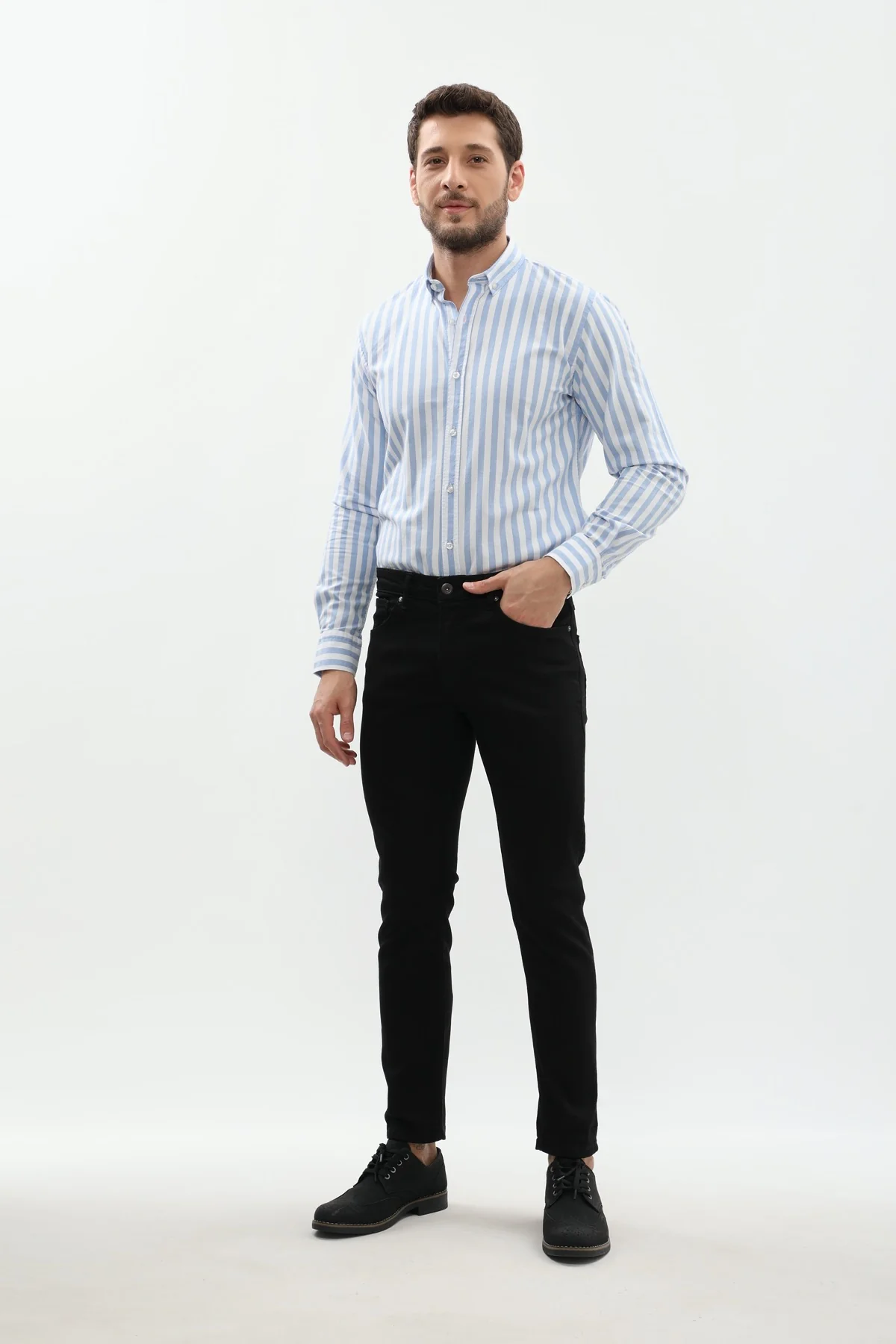جينز Slim Fit من JEANSPRO - لون أسود - Image 2