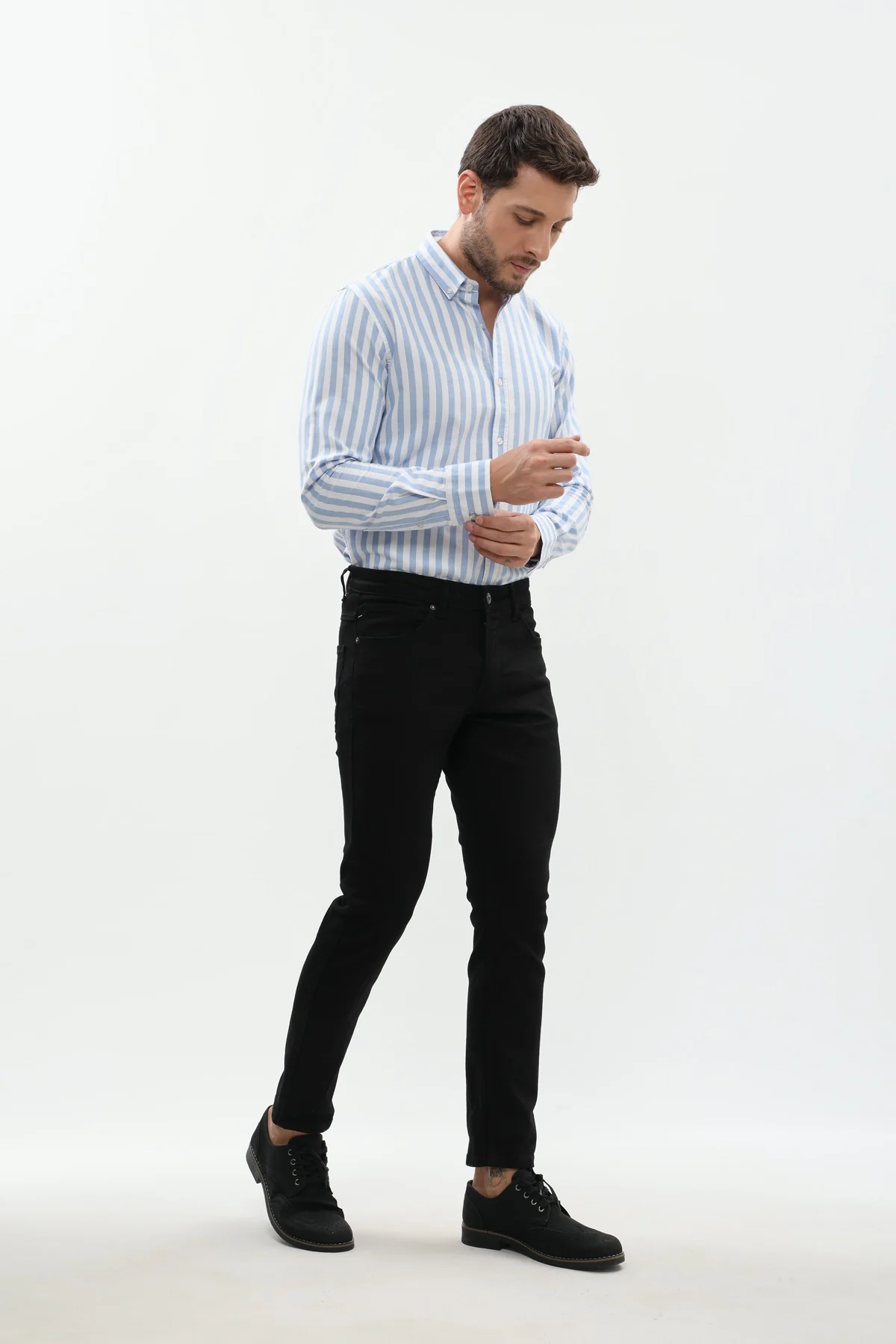 جينز Slim Fit من JEANSPRO - لون أسود - Image 3