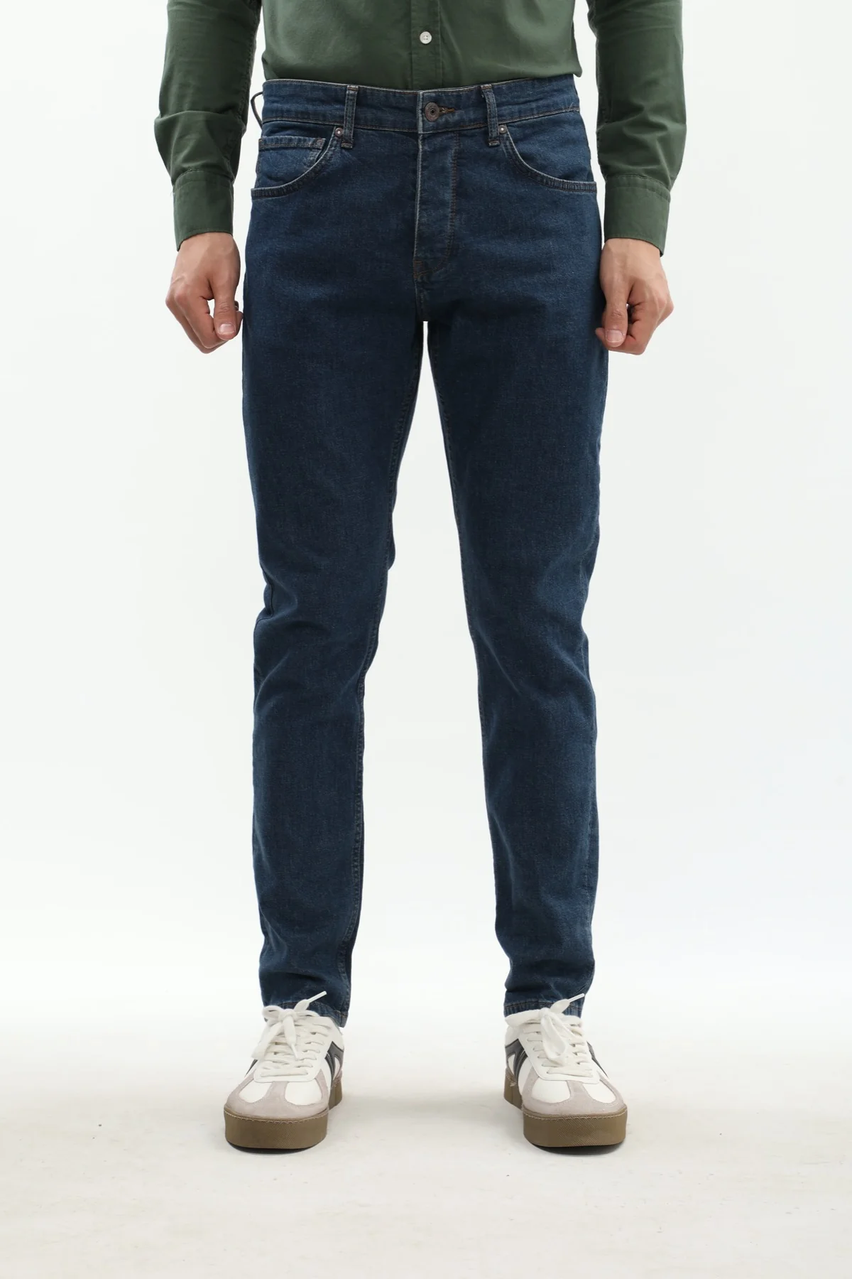 جينز Slim Fit من JEANSPRO - لون أزرق غامق