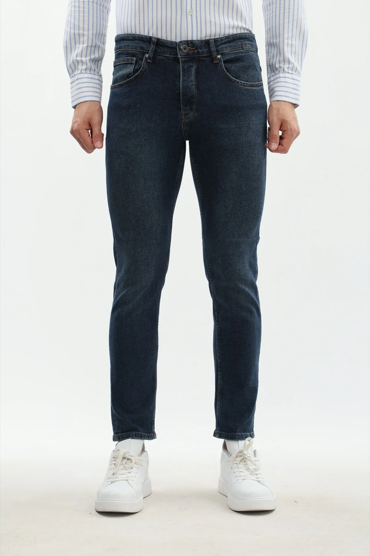جينز Slim Fit من JEANSPRO - لون كحلي باهت