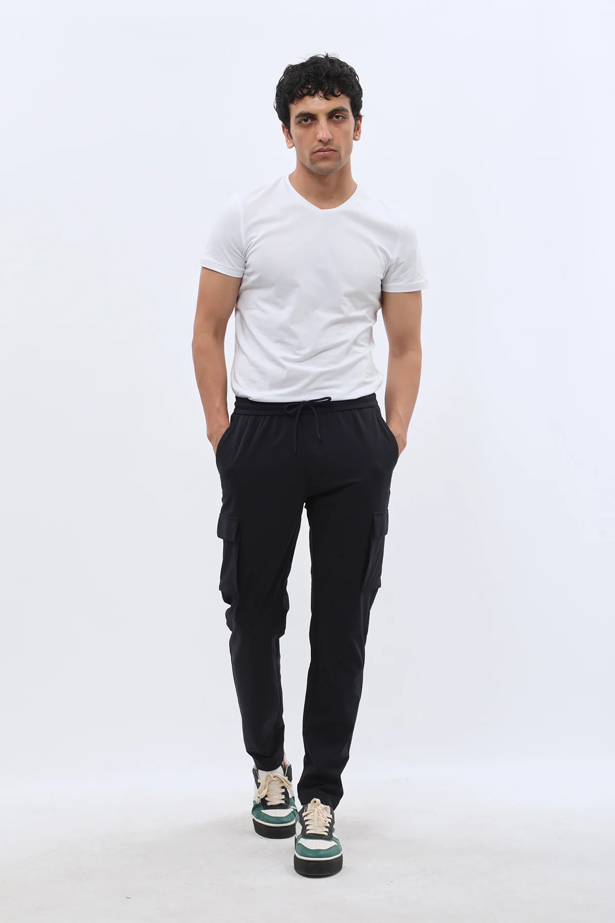 بنطلون كارجو بتصميم مرن من JEANSPRO - لون كحلي - Image 3