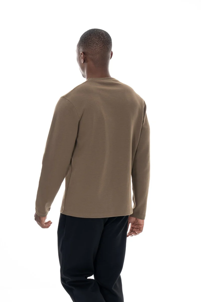 سويت شيرت قطني أساسي - أخضر عسكري - Image 2