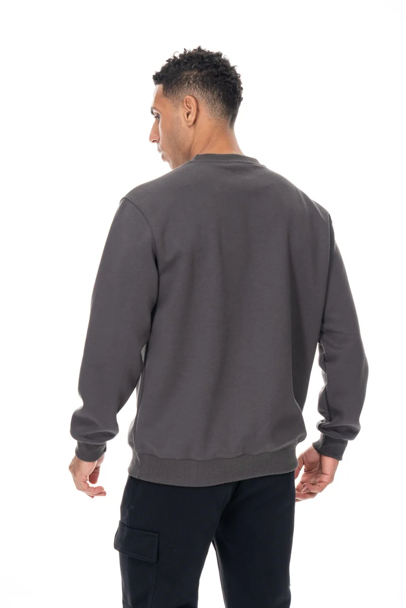سويت شيرت قطني أساسي - رمادي داكن - Image 2