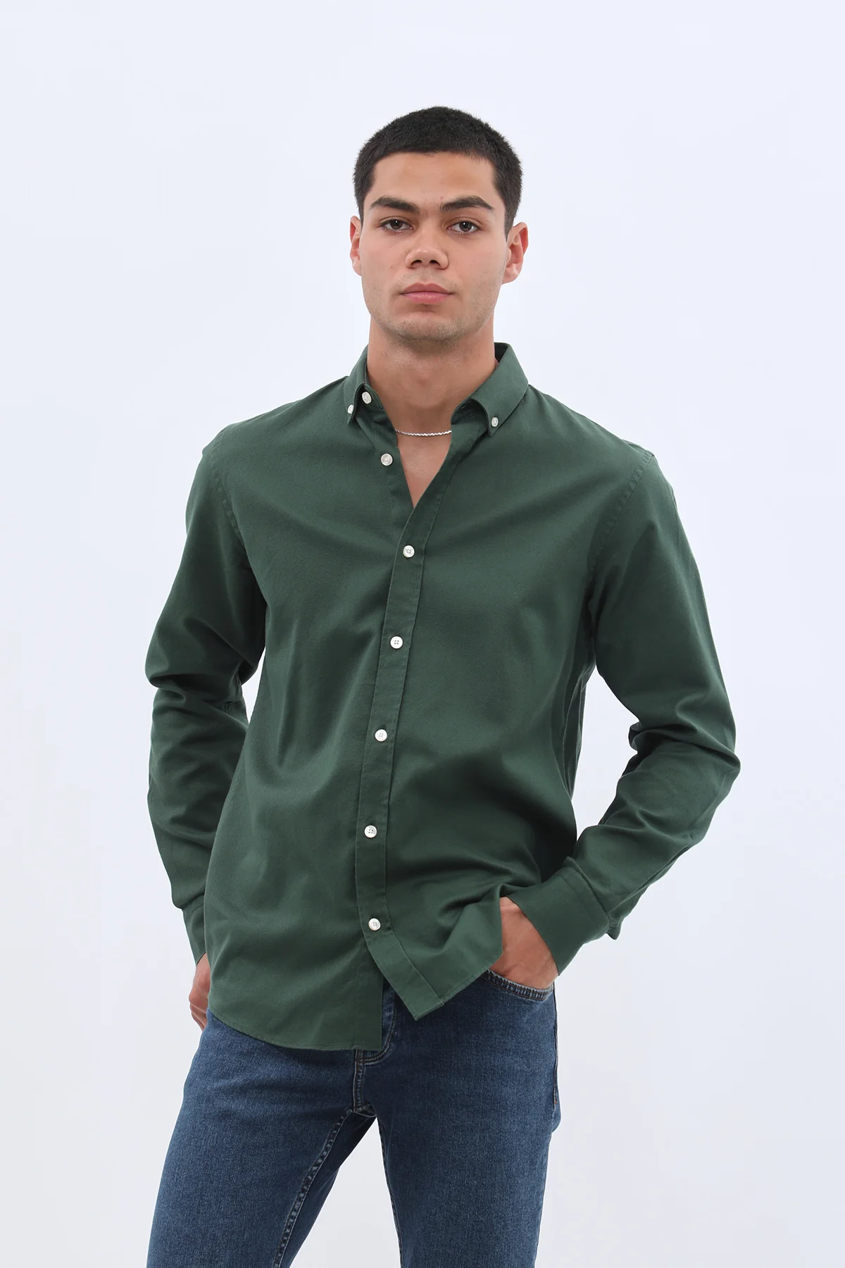 قميص باسكت بقبة بأزرار من SHIRTSPRO - لون أخضر - Image 4