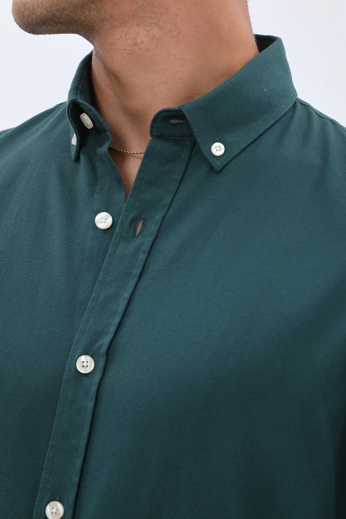 قميص باسكت بقبة بأزرار من SHIRTSPRO - لون فيروزي غامق