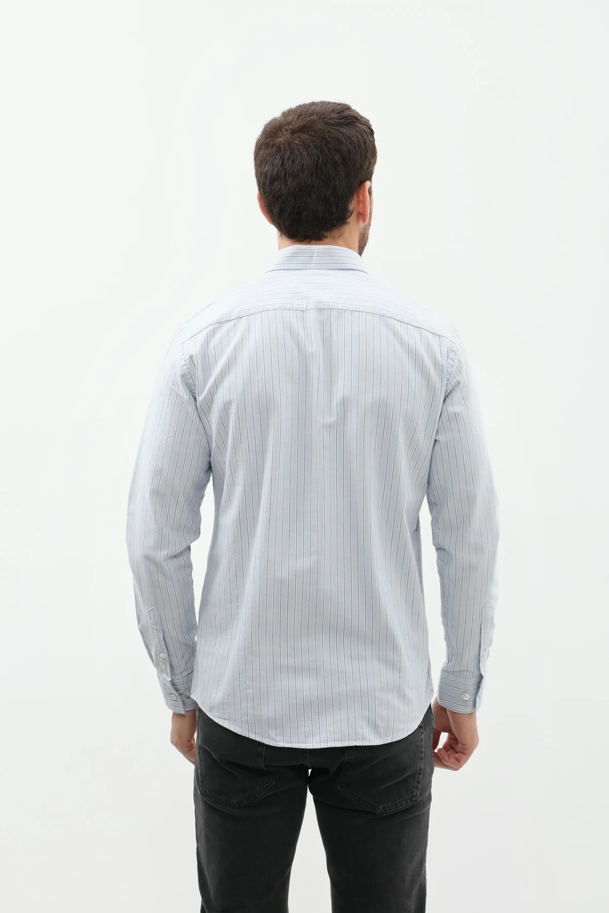قميص مخطط بقبة بأزرار من SHIRTSPRO - لون ازرق فاتح - Image 5