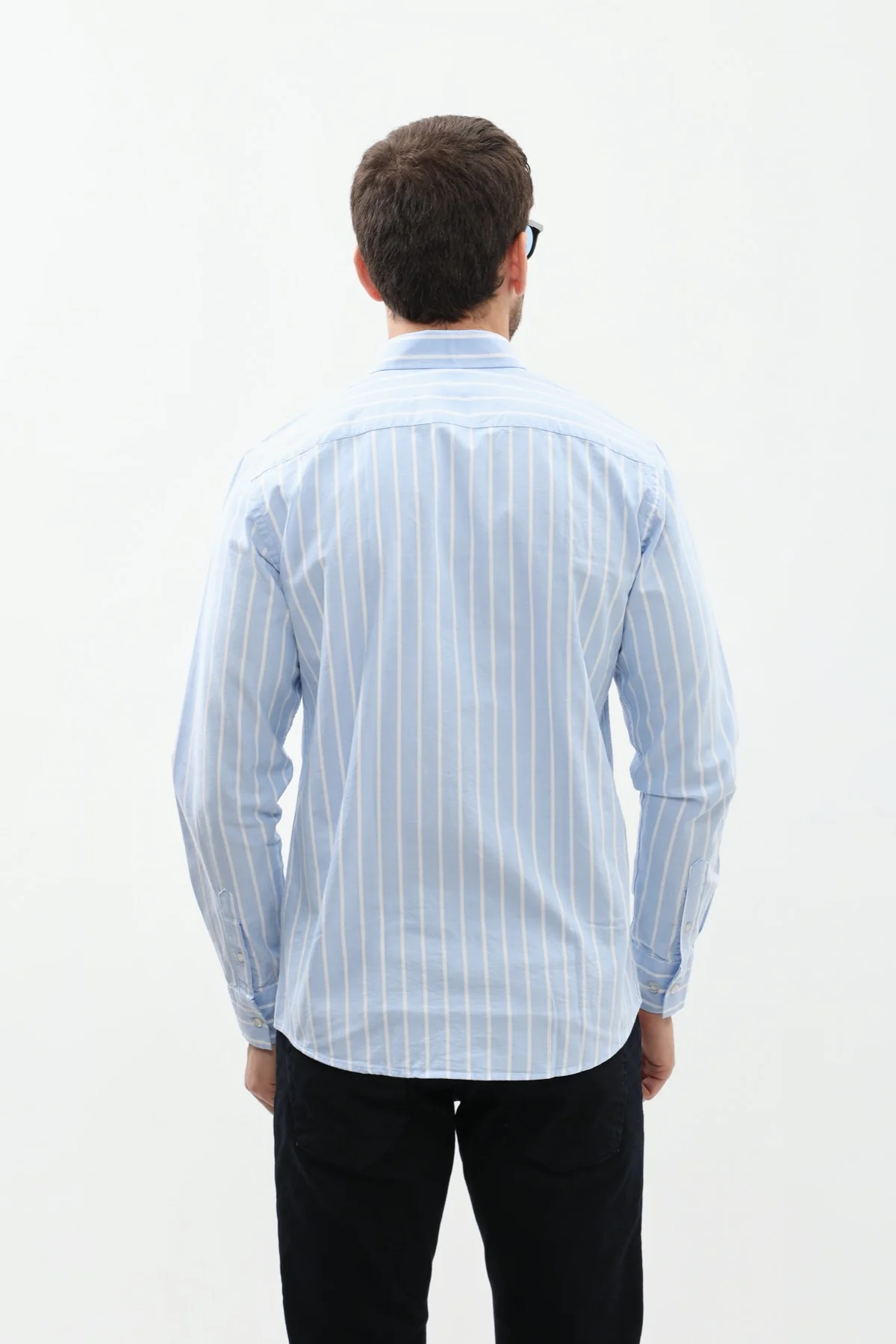 قميص مخطط بقبة بأزرار من SHIRTSPRO - لون أزرق - Image 5
