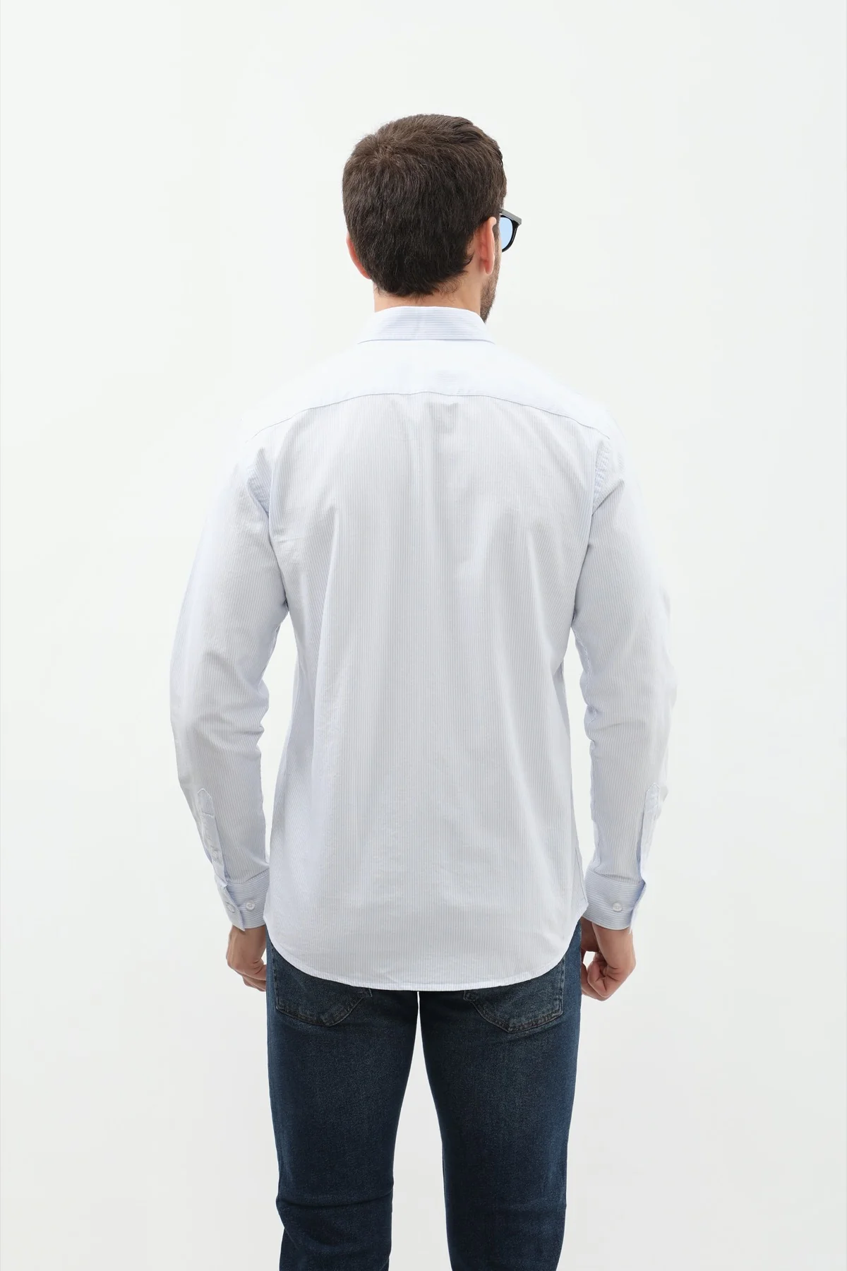 قميص مخطط بقبة بأزرار من SHIRTSPRO - لون ازرق - Image 5