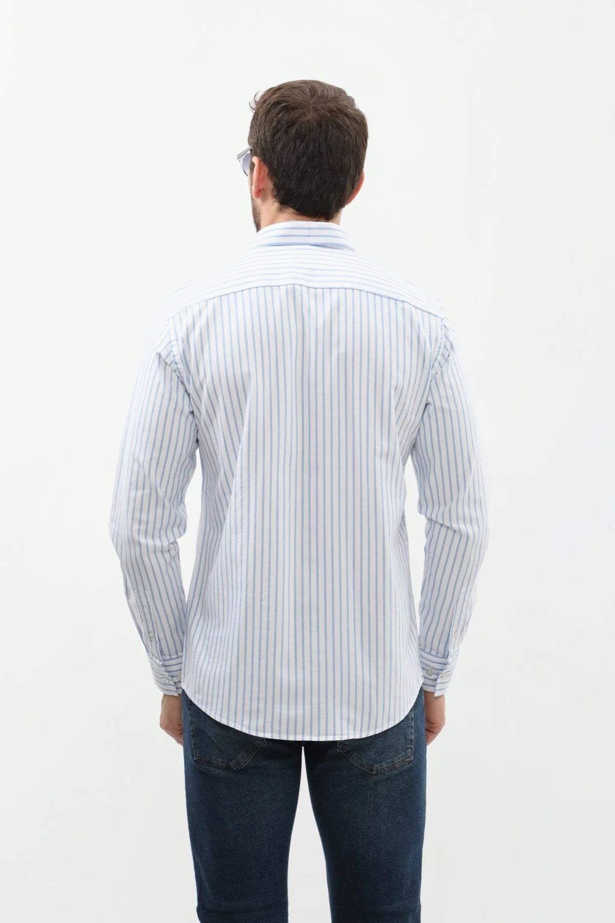 قميص مخطط بقبة بأزرار من SHIRTSPRO - لون أزرق - Image 5