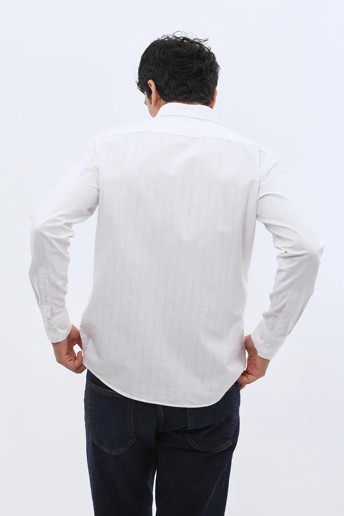قميص أكسفورد مخطط بقبة بأزرار من SHIRTSPRO - لون بيج - Image 5