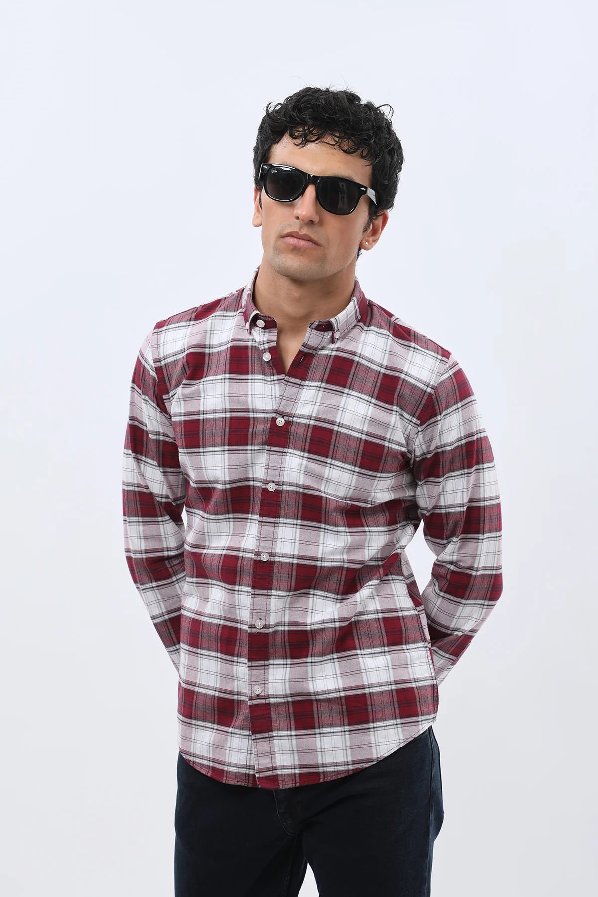 قميص أكسفورد كاروهات بقبة بأزرار من SHIRTSPRO - لون أحمر
 - Image 6