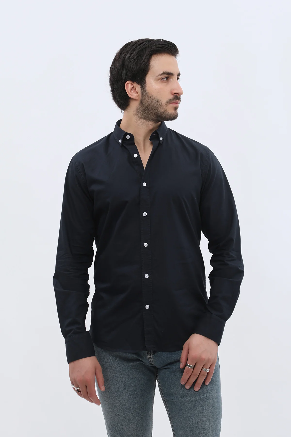 قميص أوكسفورد بقبة بأزرار من SHIRTSPRO - لون كحلي
 - Image 2