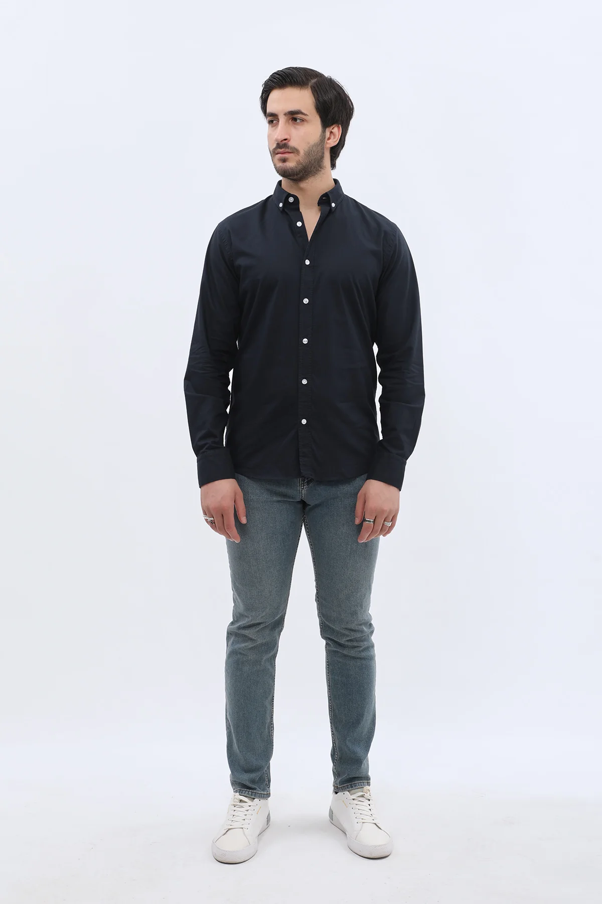 قميص أوكسفورد بقبة بأزرار من SHIRTSPRO - لون كحلي
 - Image 3