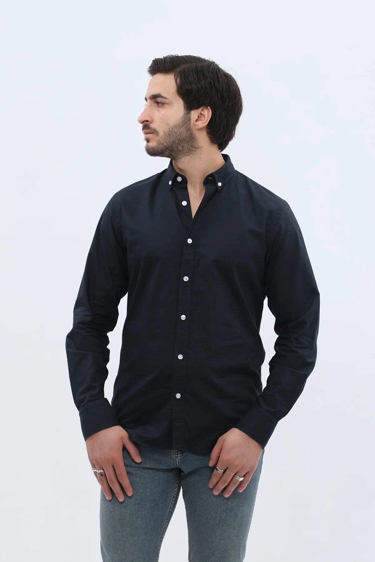 قميص أوكسفورد بقبة بأزرار من SHIRTSPRO - لون كحلي
 - Image 4
