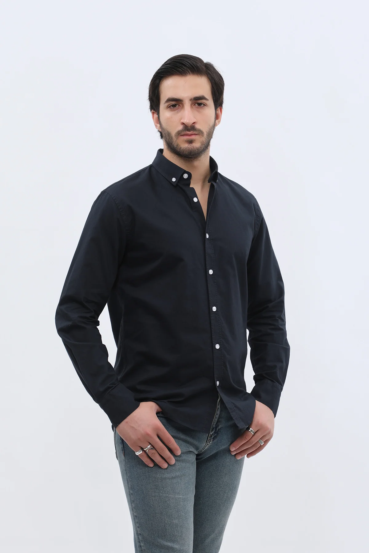 قميص أوكسفورد بقبة بأزرار من SHIRTSPRO - لون كحلي
 - Image 5