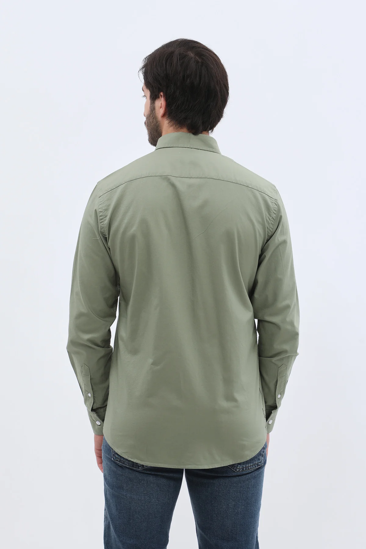قميص أوكسفورد بقبة بأزرار من SHIRTSPRO - لون أخضر زيتوني
 - Image 5