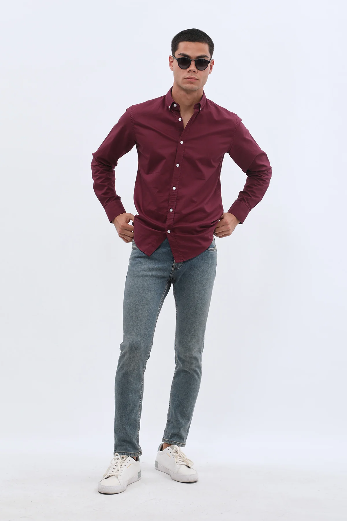 قميص أوكسفورد بقبة بأزرار من SHIRTSPRO - لون أرجواني - Image 3