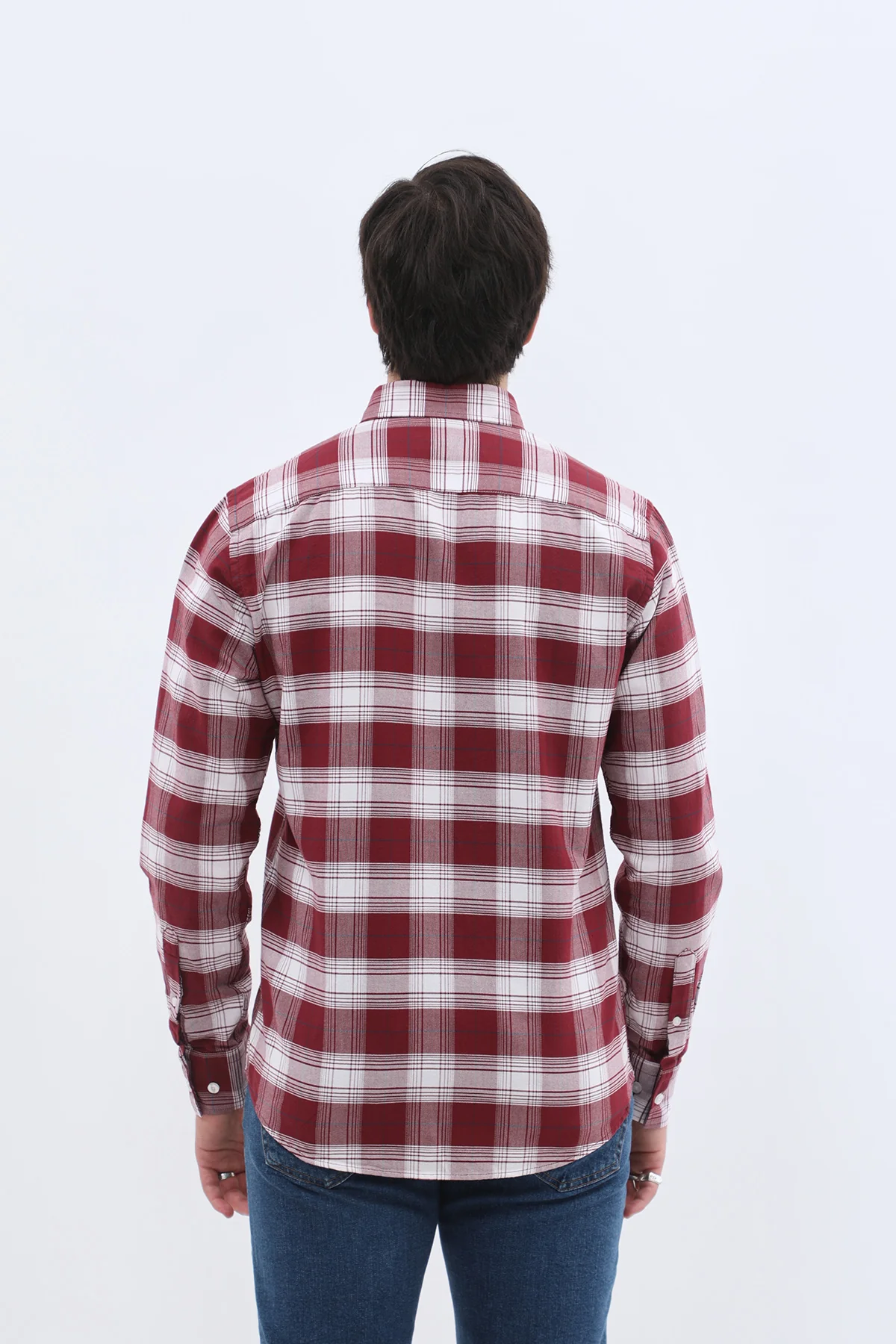 قميص أكسفورد كاروهات بقبة بأزرار من SHIRTSPRO - لون أحمر
 - Image 5