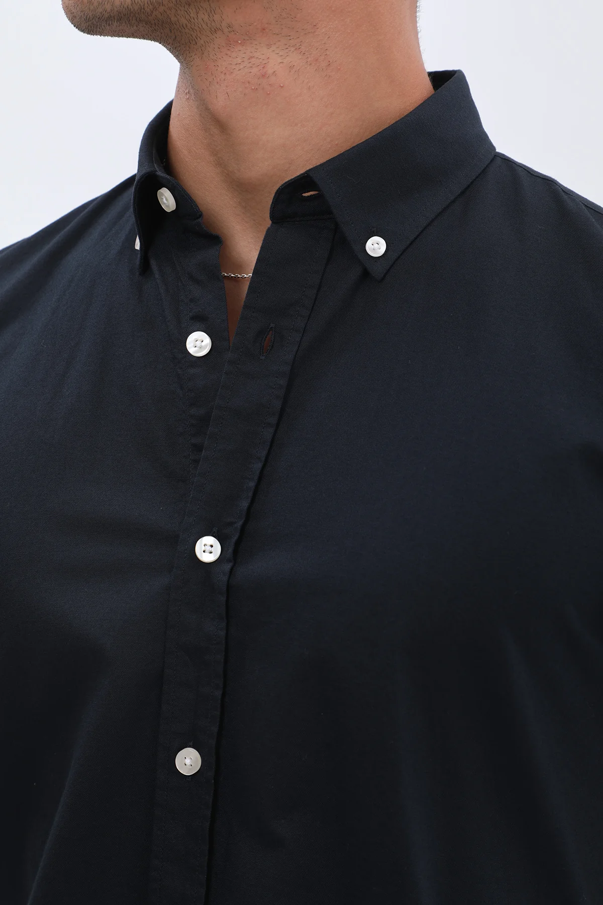 قميص أكسفورد بأكمام قصيرة وقبة بأزرار من SHIRTSPRO - لون كحلي