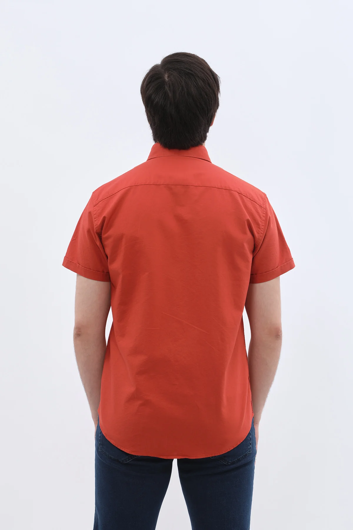 قميص أكسفورد بأكمام قصيرة وقبة بأزرار من SHIRTSPRO - لون برتقالي - Image 5