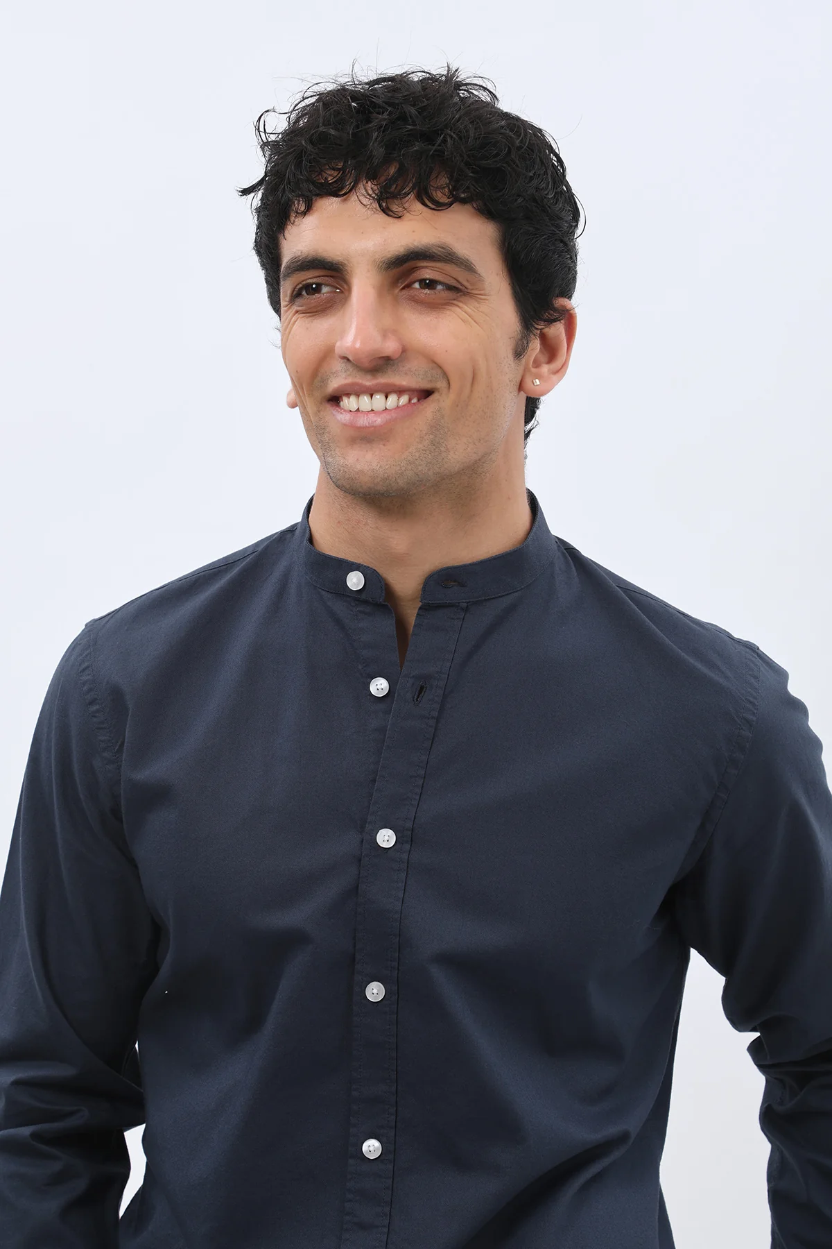 قميص أكسفورد بقبة ماندارين من SHIRTSPRO - لون بلوبيري
 - Image 4