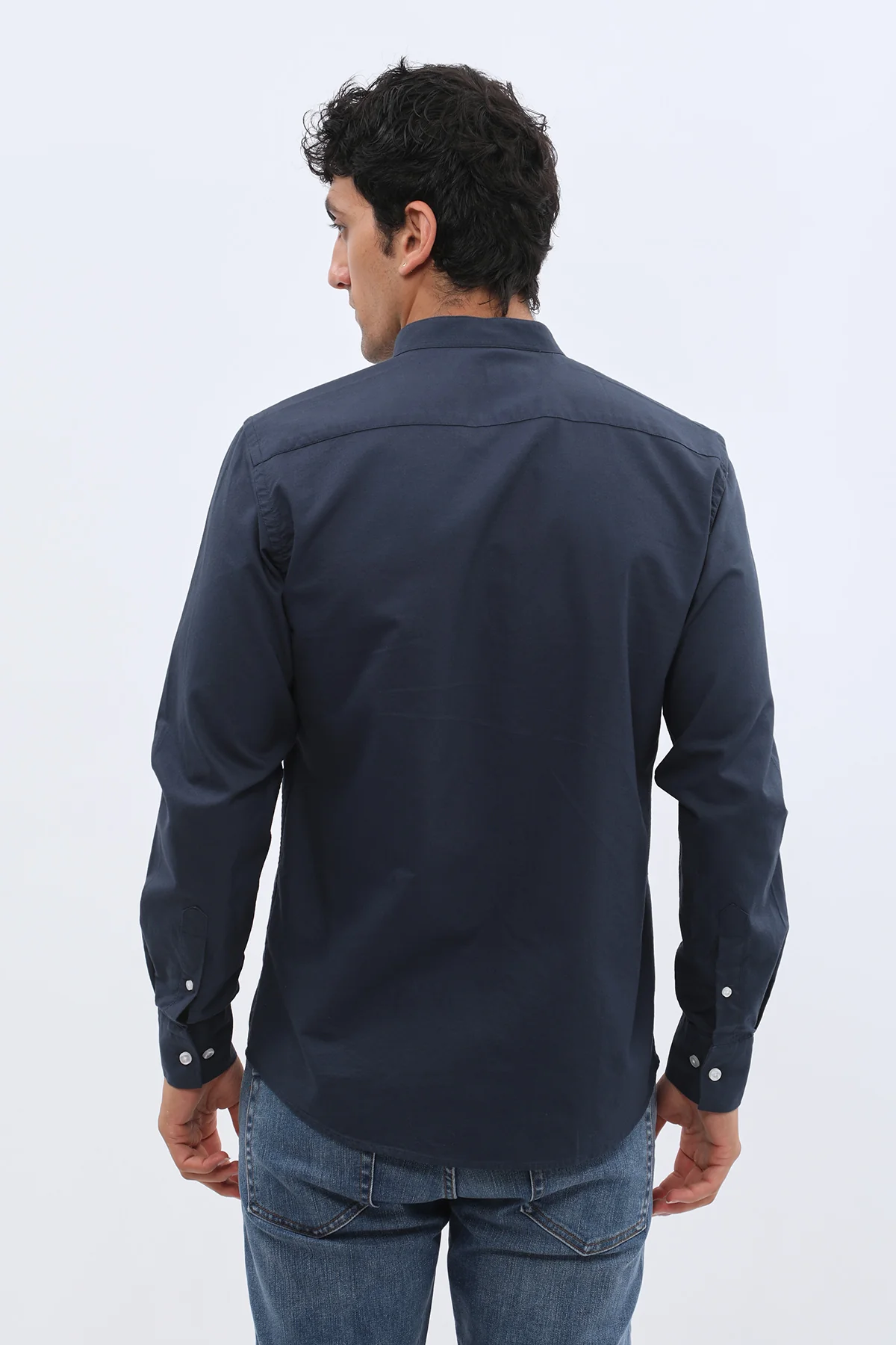 قميص أكسفورد بقبة ماندارين من SHIRTSPRO - لون بلوبيري
 - Image 5