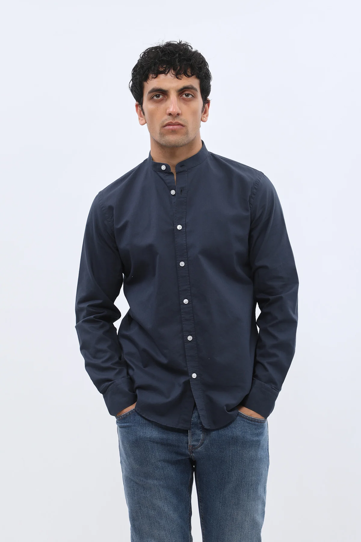 قميص أكسفورد بقبة ماندارين من SHIRTSPRO - لون بلوبيري
 - Image 6