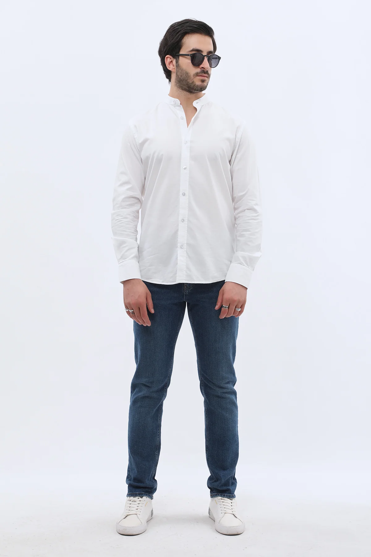 قميص أكسفورد بقبة ماندارين من SHIRTSPRO - لون أبيض

 - Image 6