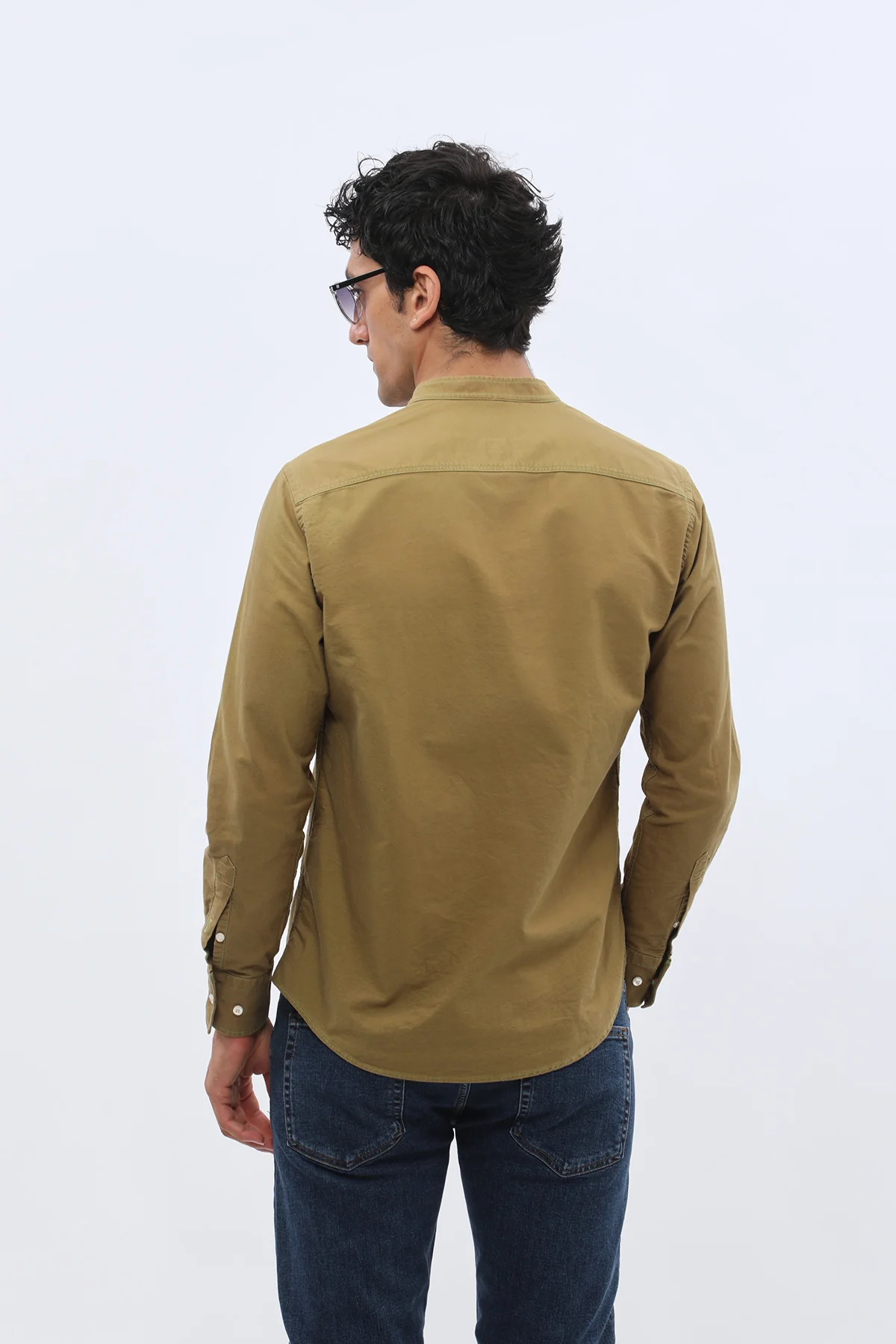 قميص أكسفورد بقبة ماندارين من SHIRTSPRO - لون أخضر

 - Image 5