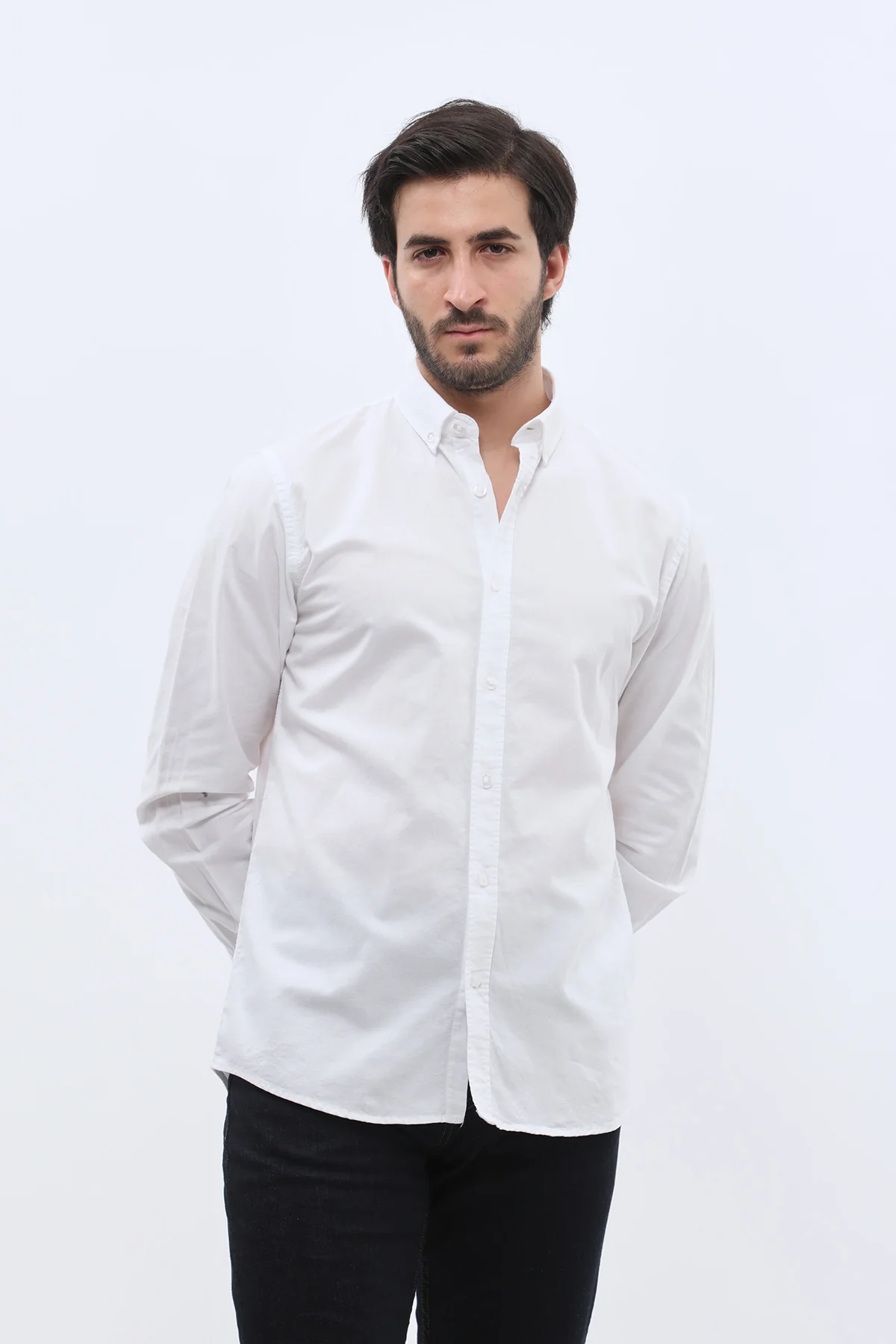 قميص SHIRTSPRO أكسفورد بقصّة عادية - ياقة بأزرار - أبيض - Image 2