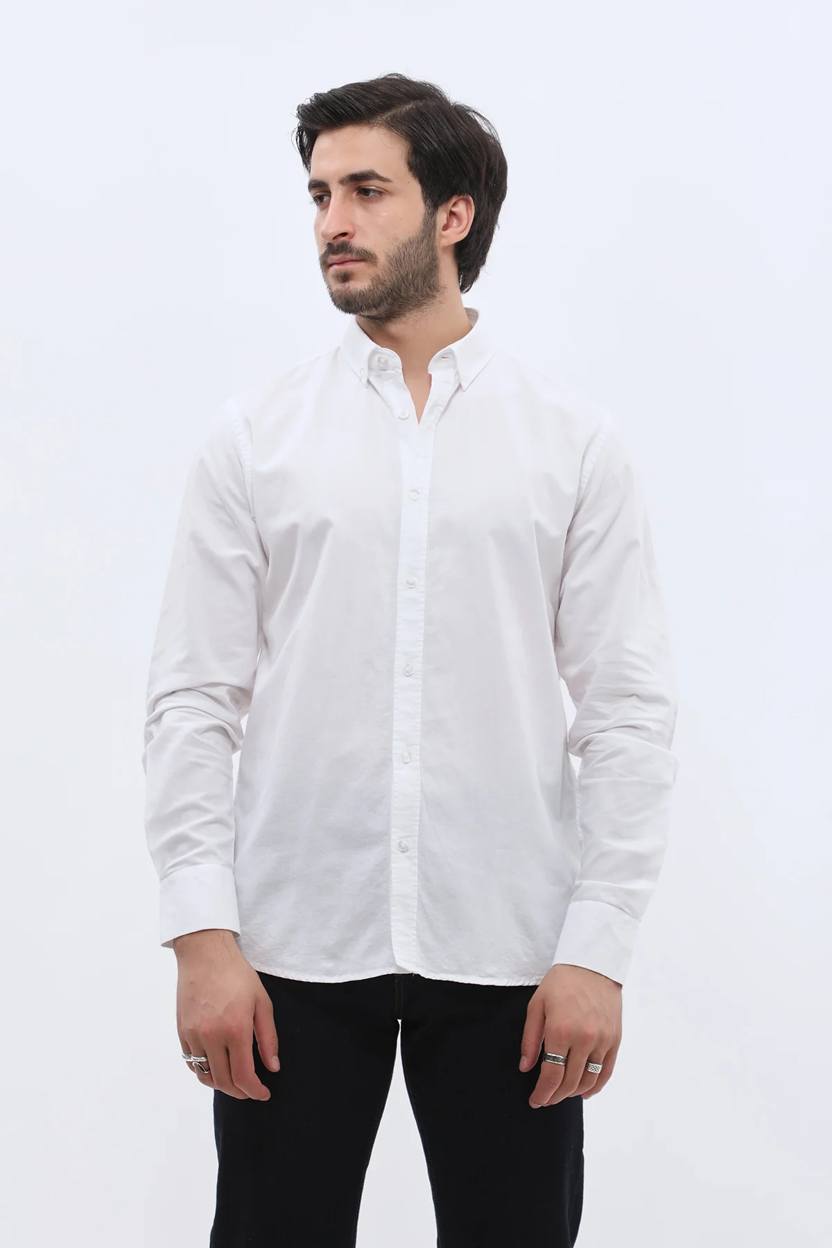 قميص SHIRTSPRO أكسفورد بقصّة عادية - ياقة بأزرار - أبيض - Image 4